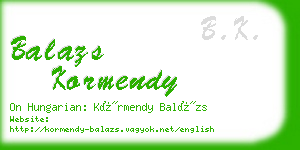 balazs kormendy business card